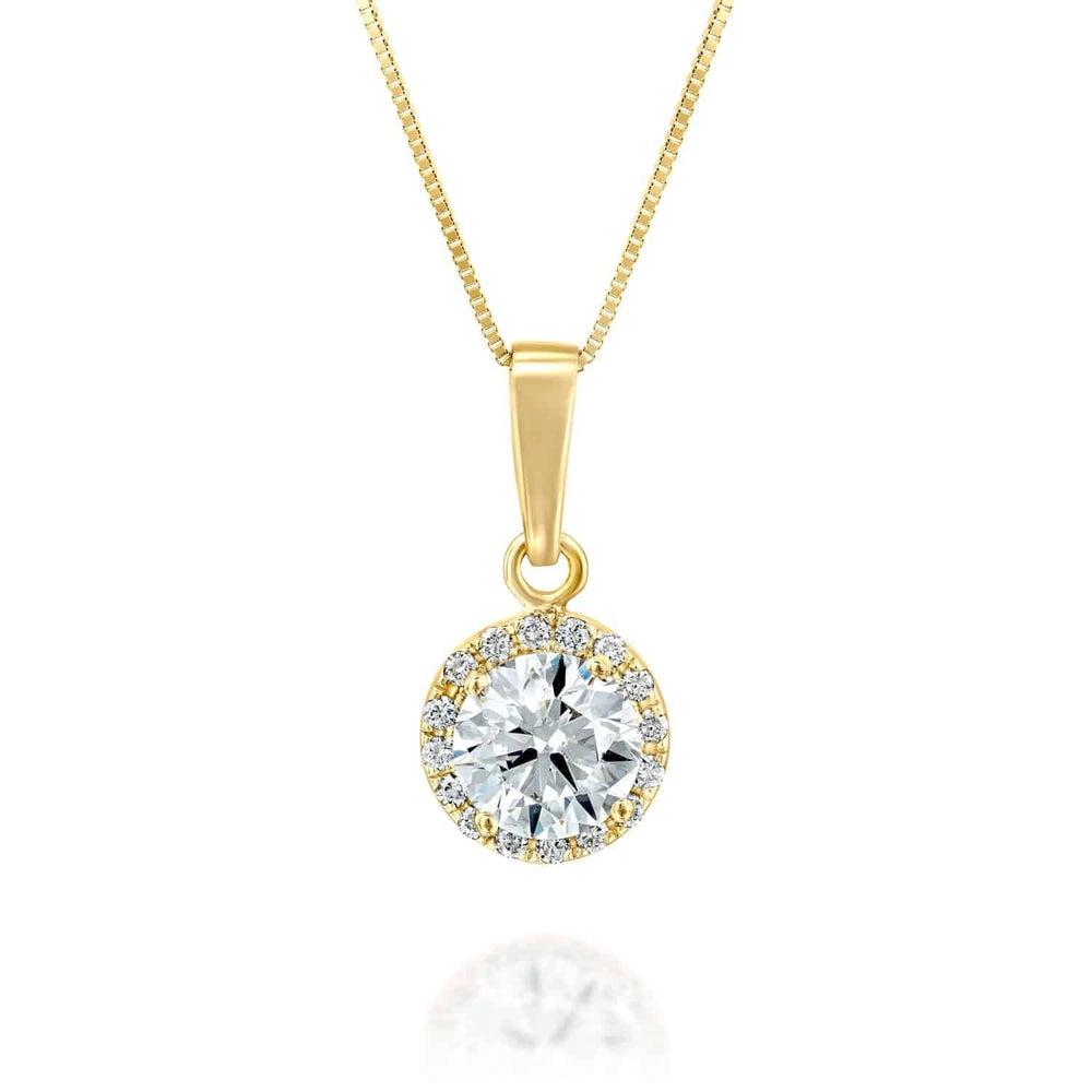 תליון "היילו" יהלומים זהב צהוב