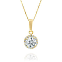 תליון "היילו" יהלומים זהב צהוב