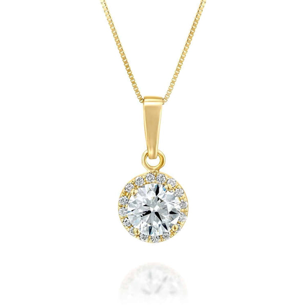 תליון "היילו" יהלומים זהב צהוב