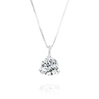 שרשרת יהלום סוליטר 3 שיניים זהב לבן