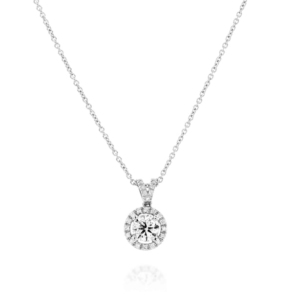 תליון יהלום בעיצוב קלאסי זהב לבן