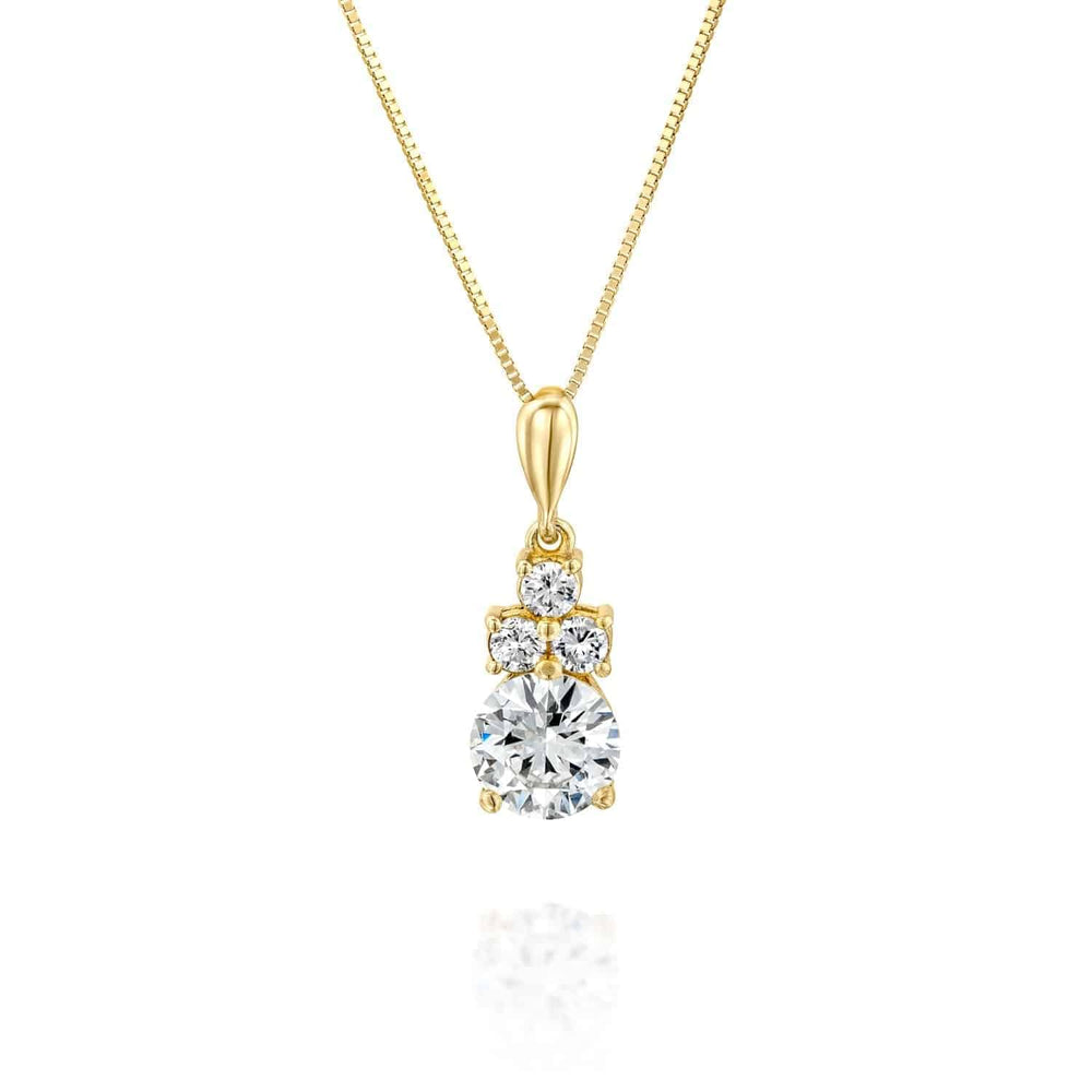 תליון יהלומים מעוצב זהב צהוב