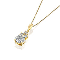 תליון יהלומים מעוצב זהב צהוב