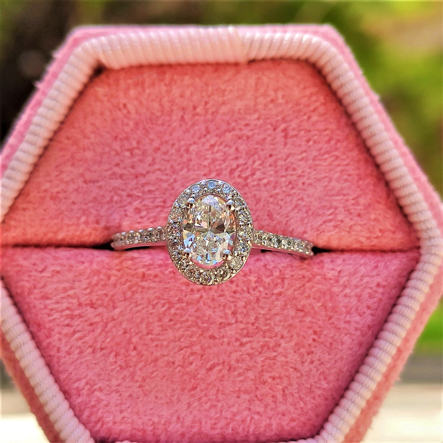 טבעת אירוסין "אוולין" זהב לבן