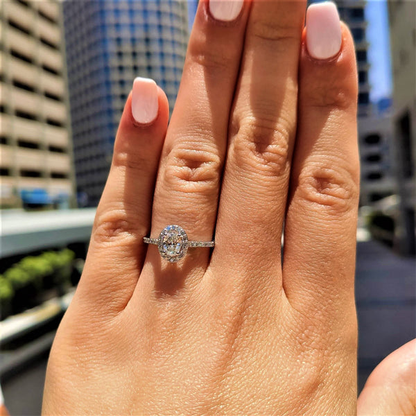 טבעת אירוסין "אוולין" זהב לבן