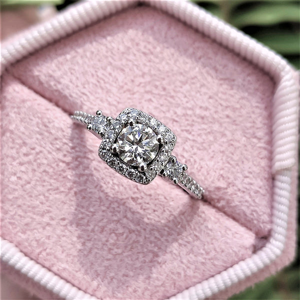 טבעת יהלום וינטאג' "הלנה" זהב לבן