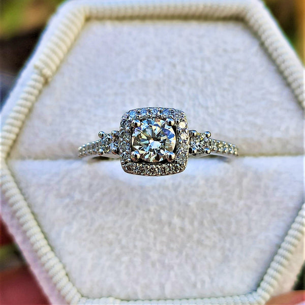 טבעת יהלום וינטאג' "הלנה" זהב לבן