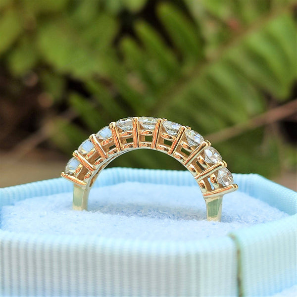 טבעת שורת יהלומים זהב צהוב