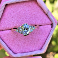 טבעת יהלומים "סאן" זהב צהוב אובל