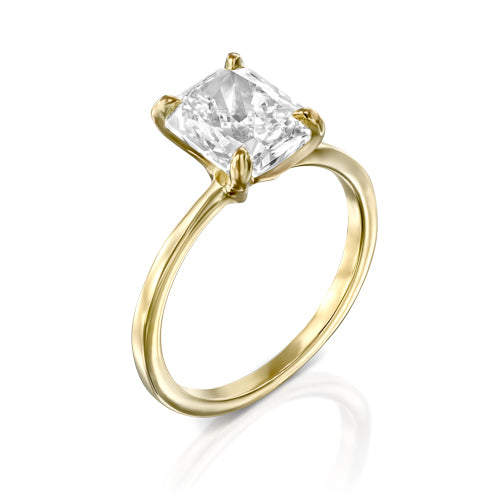 טבעת סוליטר דקה ועדינה המשובצת יהלום 5 קראט רדיאנט מהמם