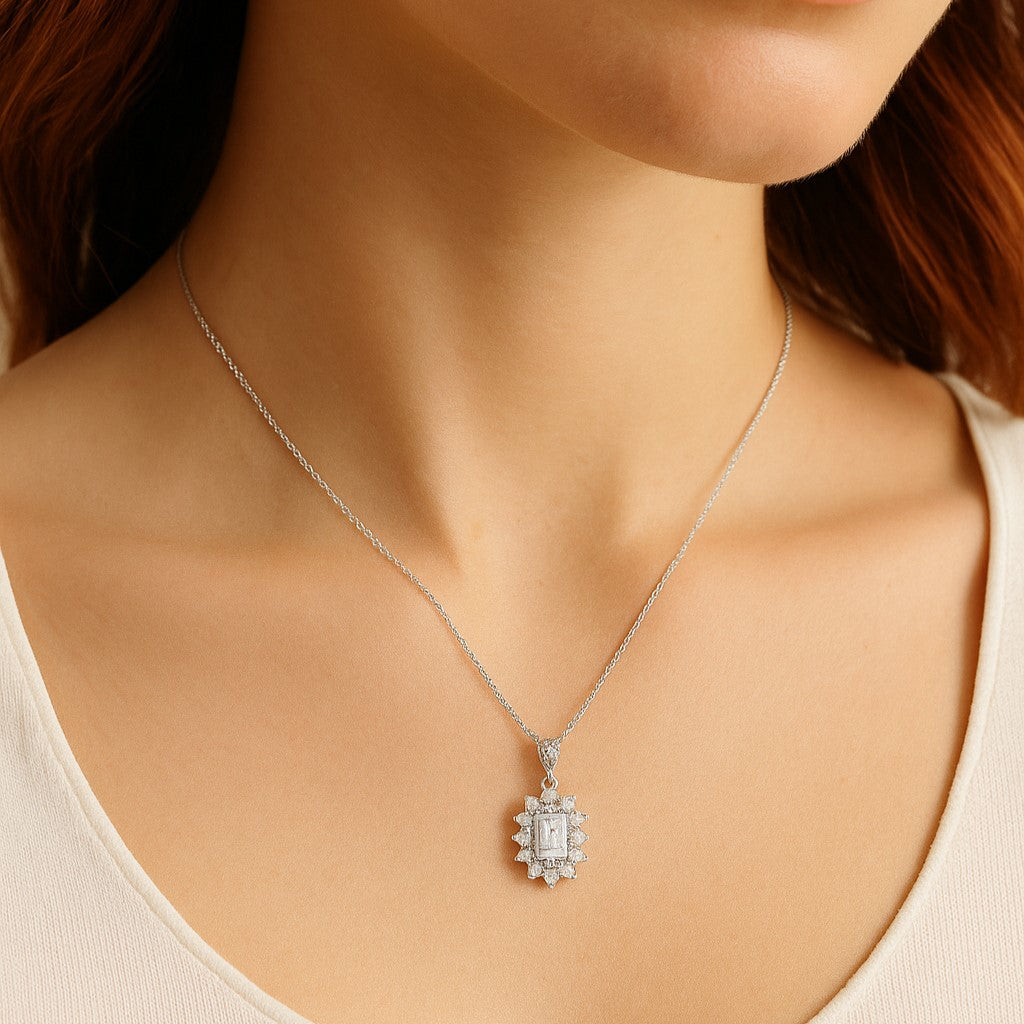 שרשרת יהלום "אמרלד דיאנה" זהב לבן