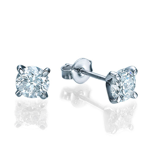 עגילים יהלומי מעבדה צמודים לאוזן מזהב לבן