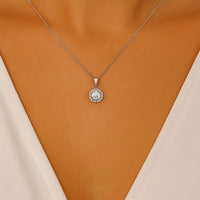 שרשרת יהלום "היילו" זהב לבן