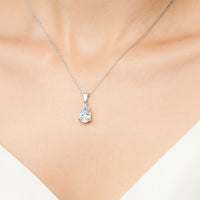 שרשרת יהלום מעבדה טיפה 0.75 קראט סוליטר על מתלה בודד זהב לבן