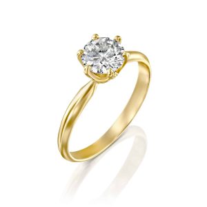 טבעת אירוסין "קלייר" זהב צהוב