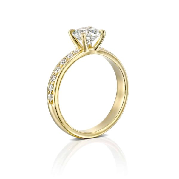 טבעת אירוסין "לורן" זהב צהוב