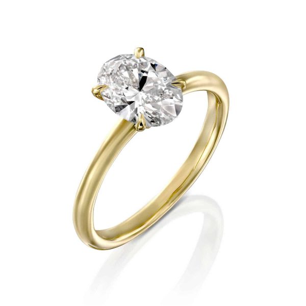 טבעת יהלום אובל "אריאנה" זהב צהוב
