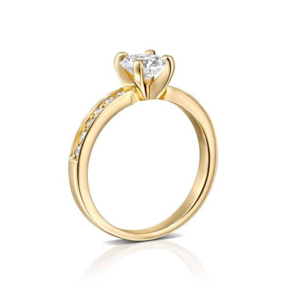 טבעת אירוסין "לנה" זהב צהוב