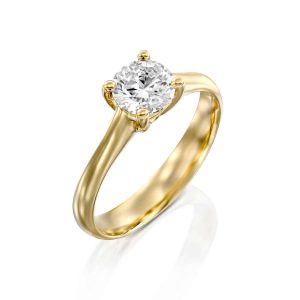 טבעת יהלום מעבדה "ליב" זהב צהוב
