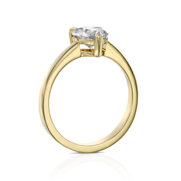 טבעת אירוסין "לב" זהב צהוב
