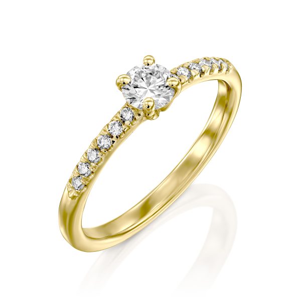 טבעת אירוסין "קנדל" זהב צהוב