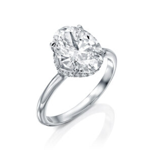 טבעת אירוסין ג'סי משובצת יהלום מעבדה מזהב לבן