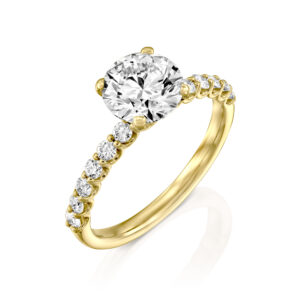 טבעת אירוסין יהלום מעבדה "ליז" זהב צהוב